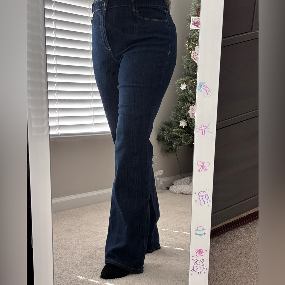 Old Navy Dark Blue High Rise Flare Jeans, size 12